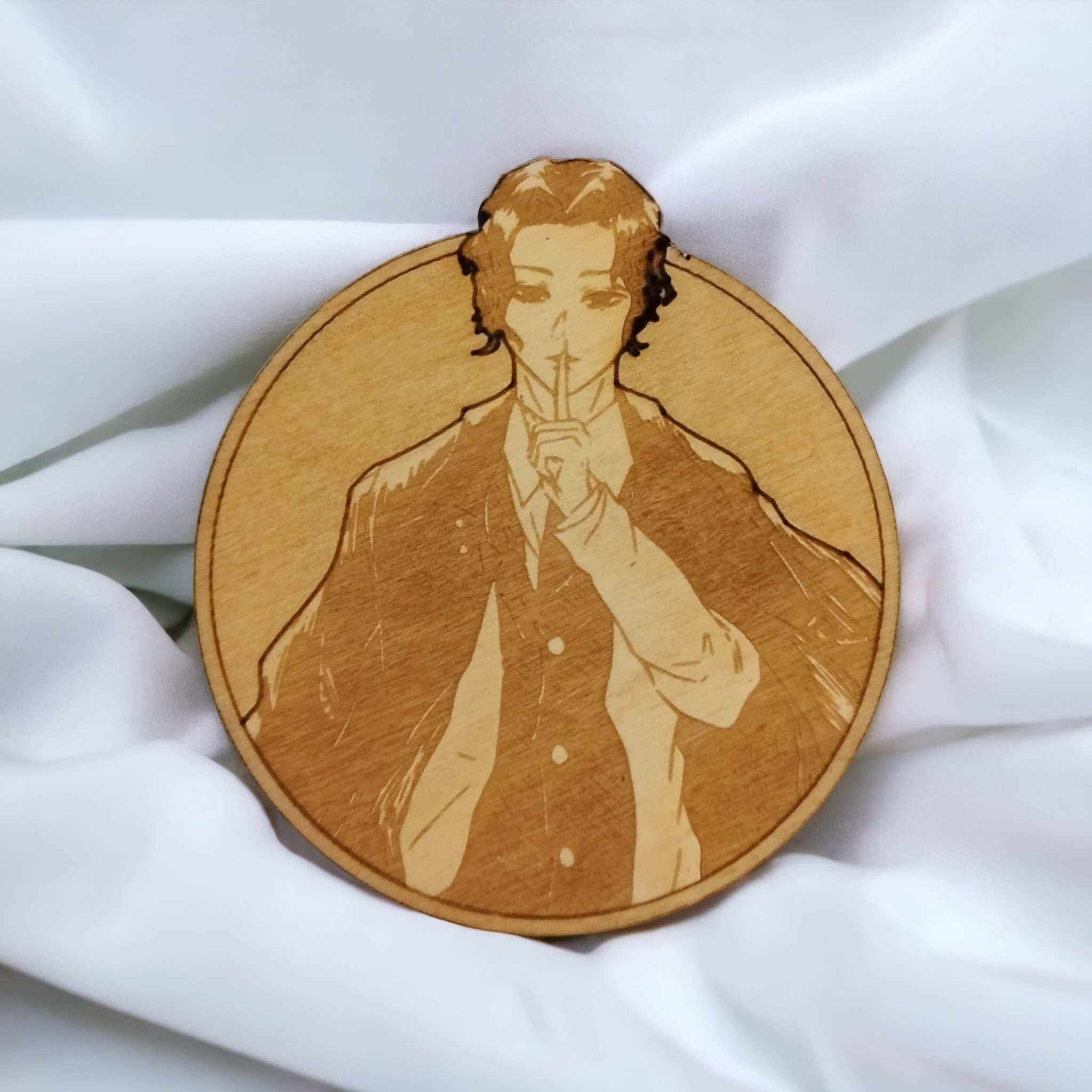 Set of 6 Demon Slayer Wooden Coasters - Handmade Gift - Housewarming - Wood Kitchenware-2