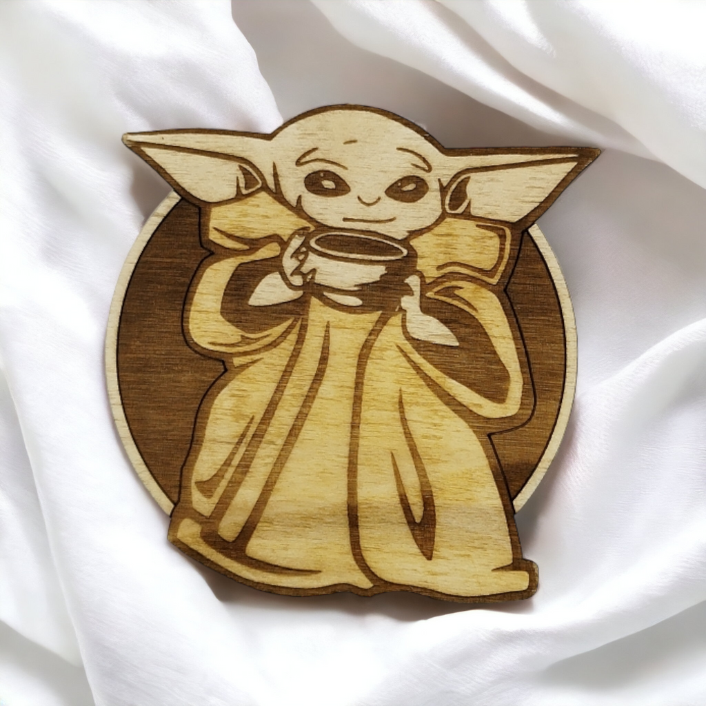 Baby Yoda Wooden Coasters (6-Pack)
