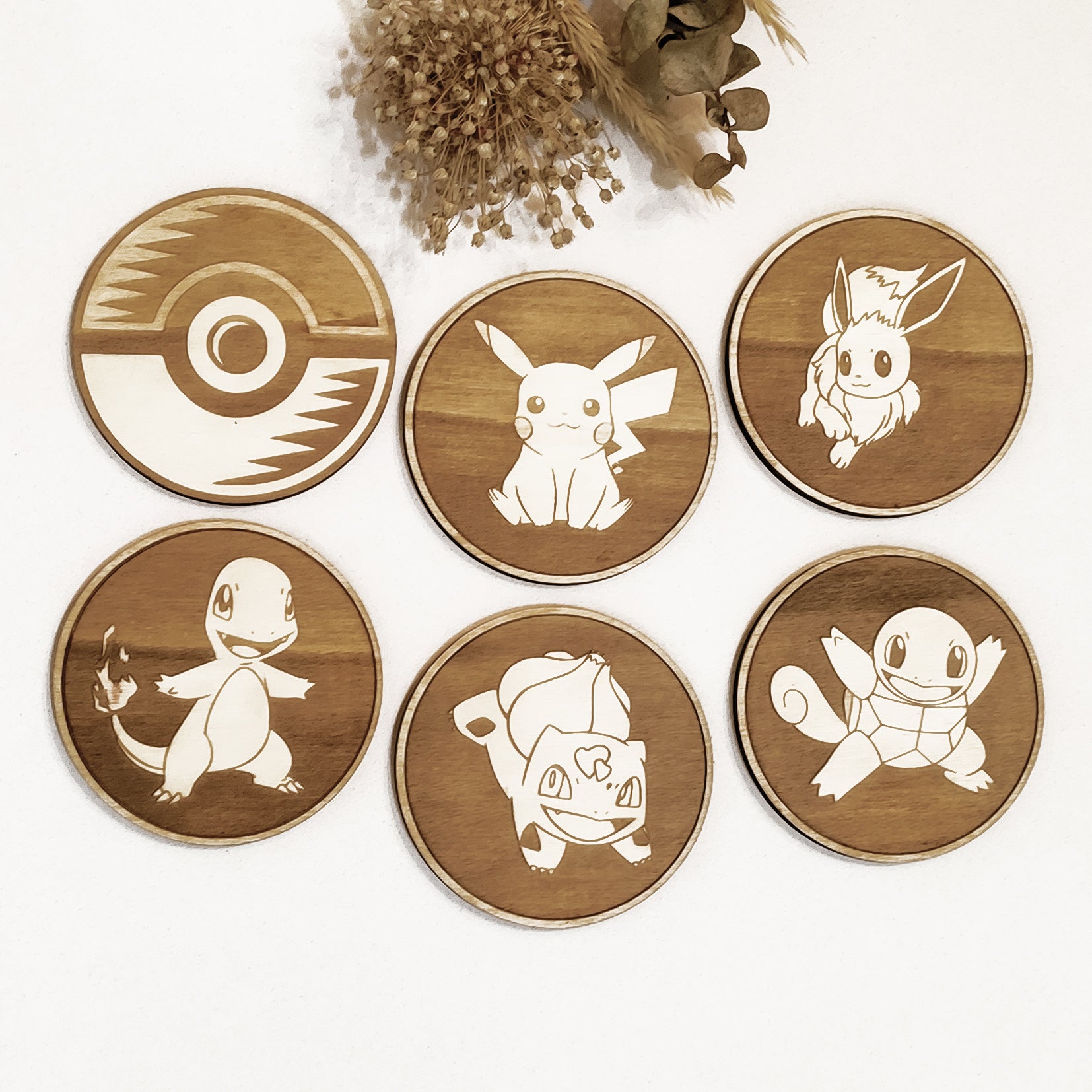 Pokémon Wooden Coasters (6-Pack)