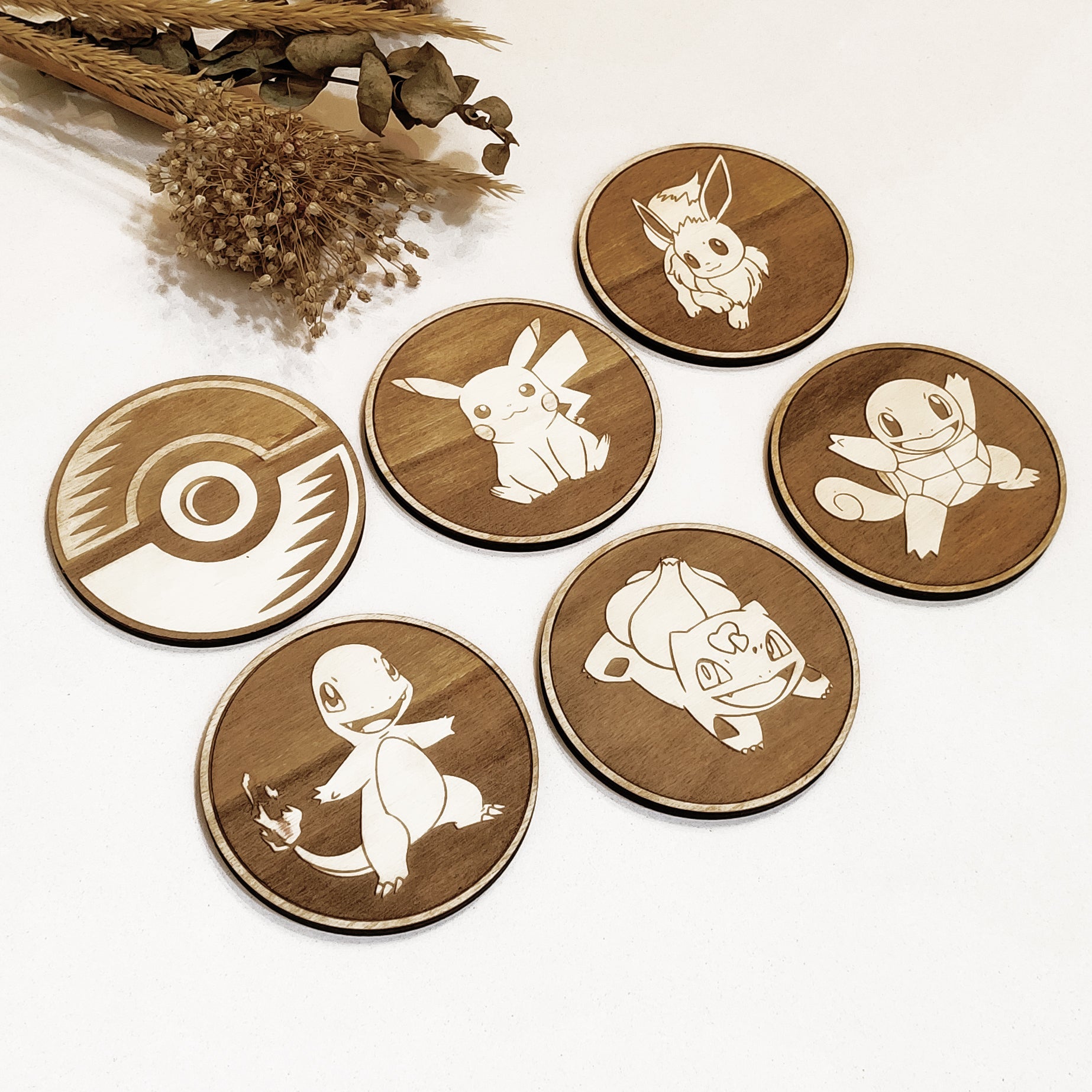 Pokémon Wooden Coasters (6-Pack)