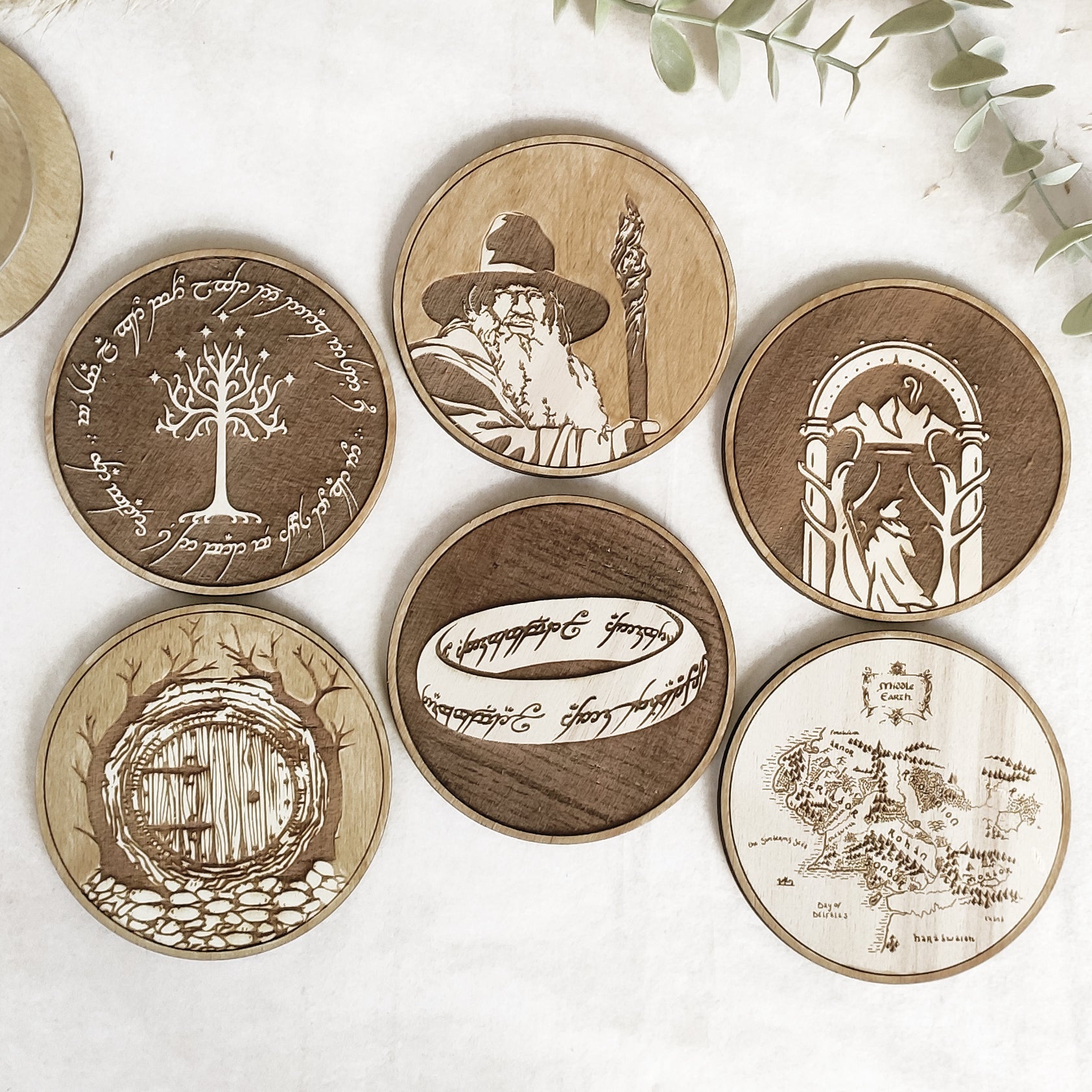 Lord of the Rings Wooden Coasters (6-Pack)