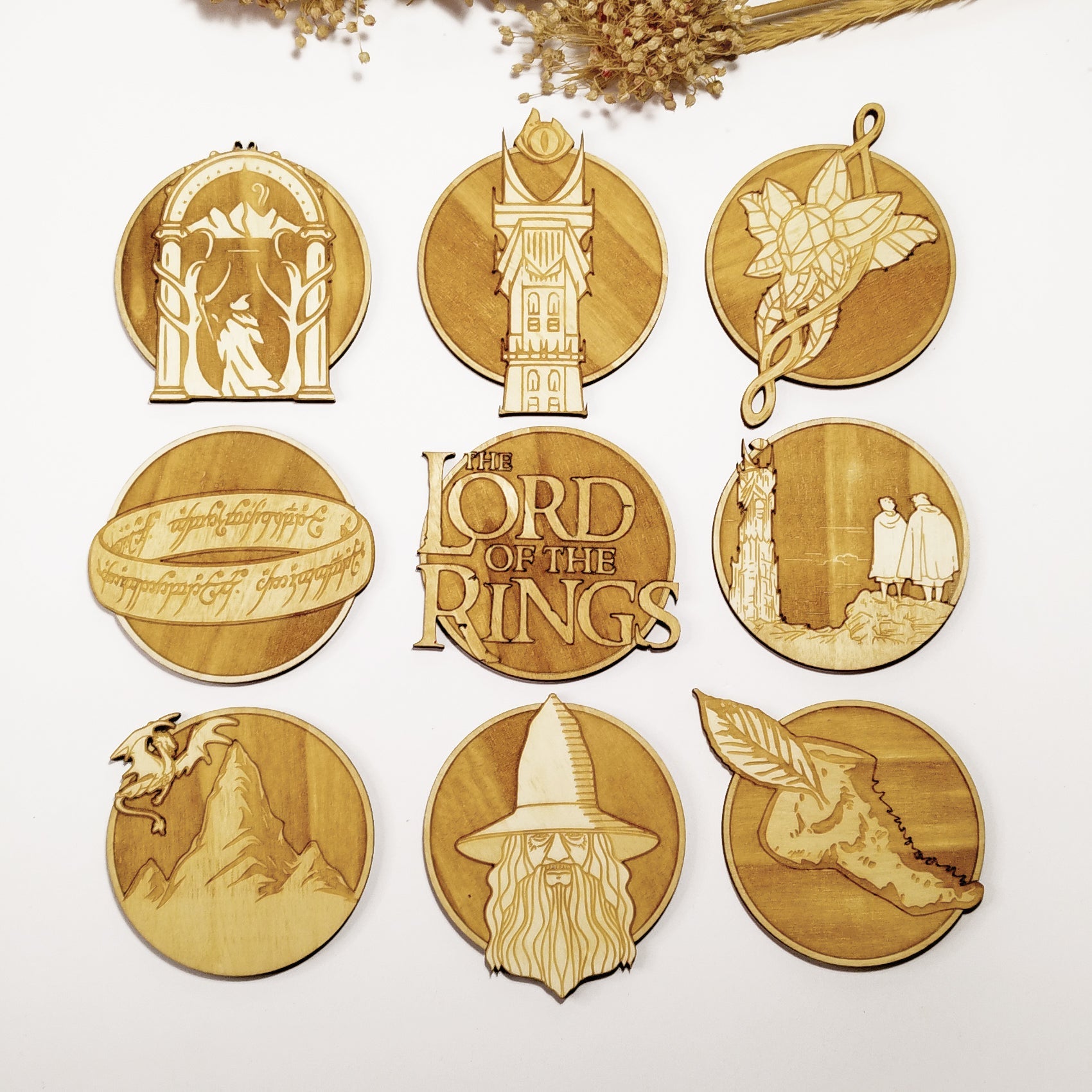 Lord of the Rings Wooden Coasters (9-Pack)