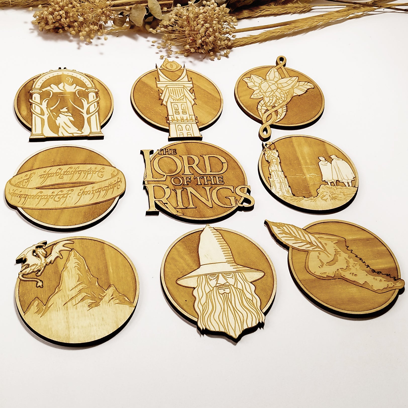 Lord of the Rings Wooden Coasters (9-Pack)