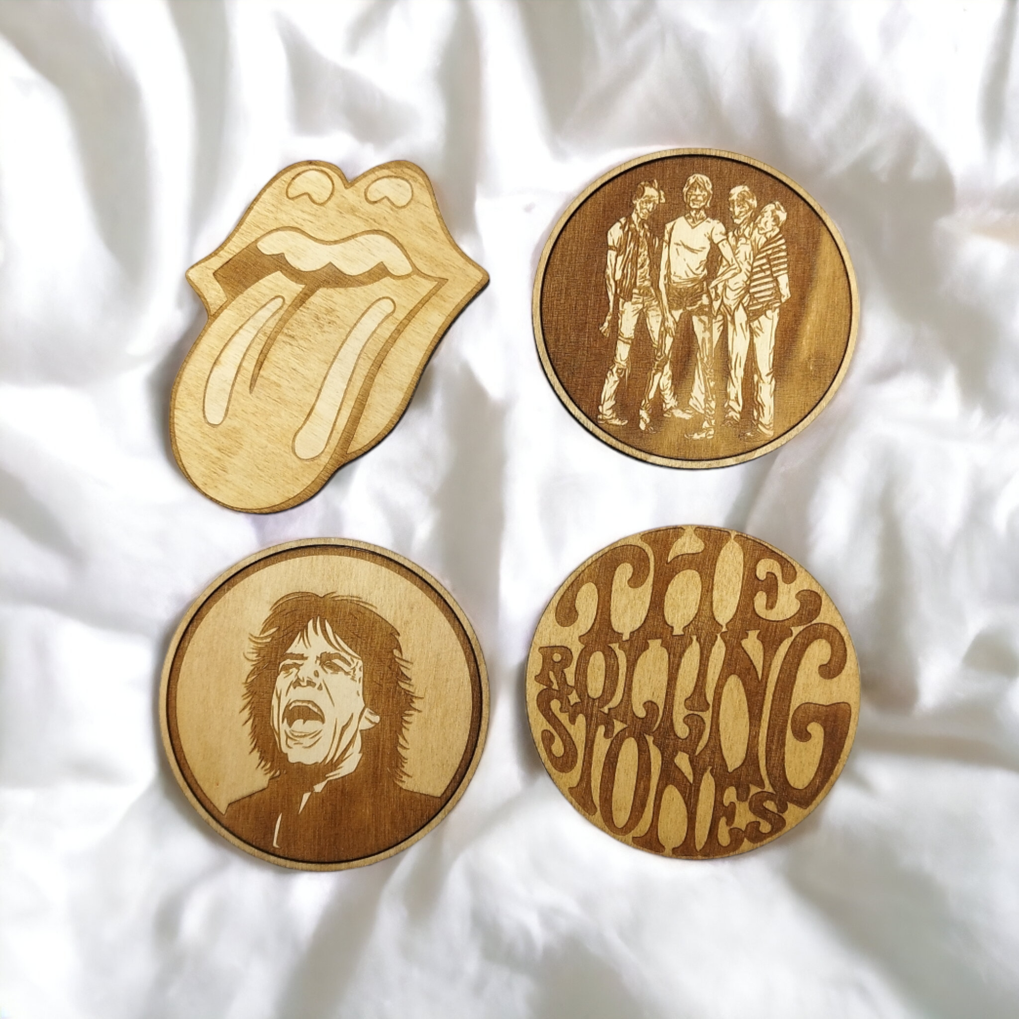 Rolling Stones Wooden Coasters (4-Pack)