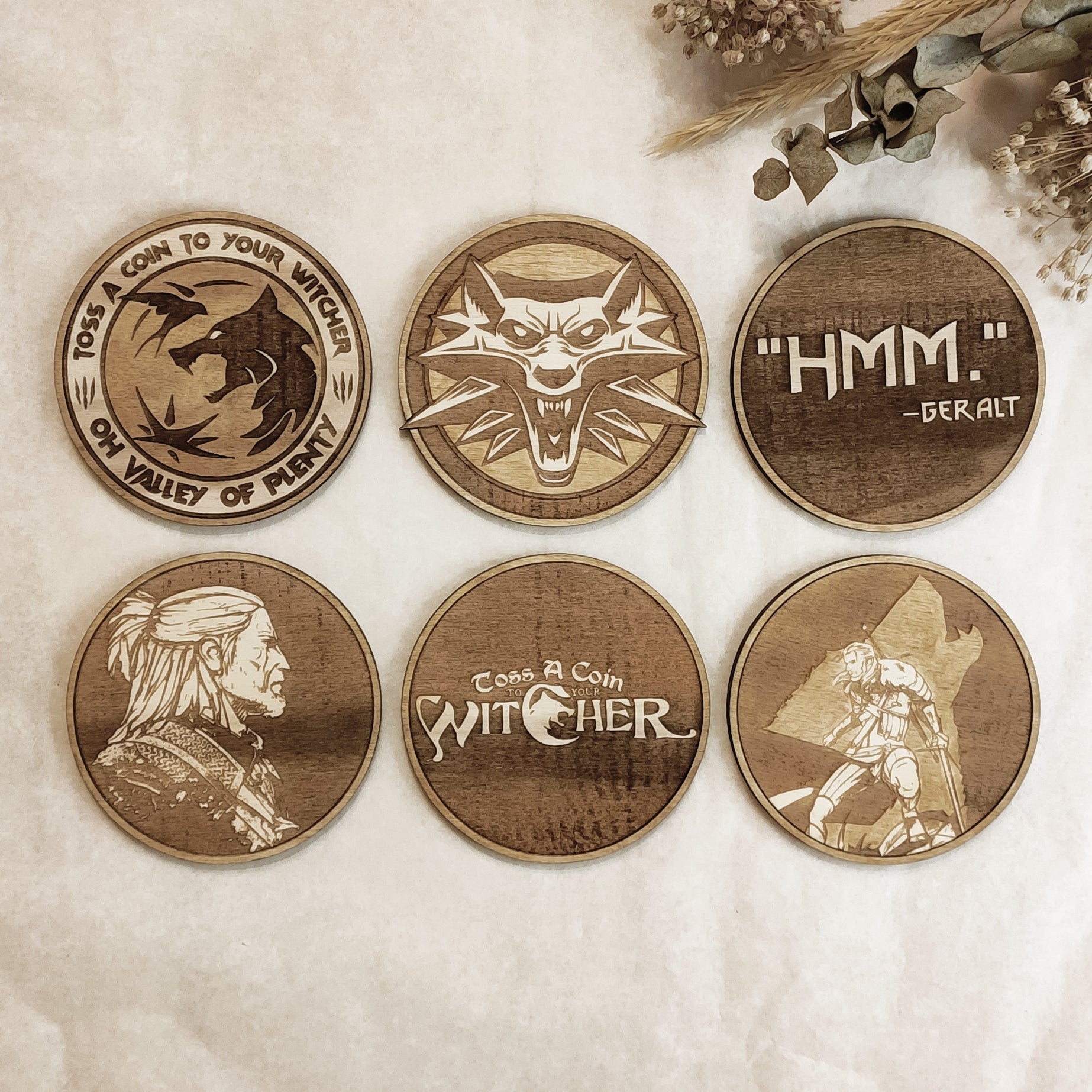The Witcher Wooden Coasters (6-Pack)
