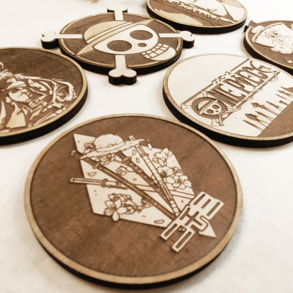 One Piece Wooden Coasters (6-Pack)