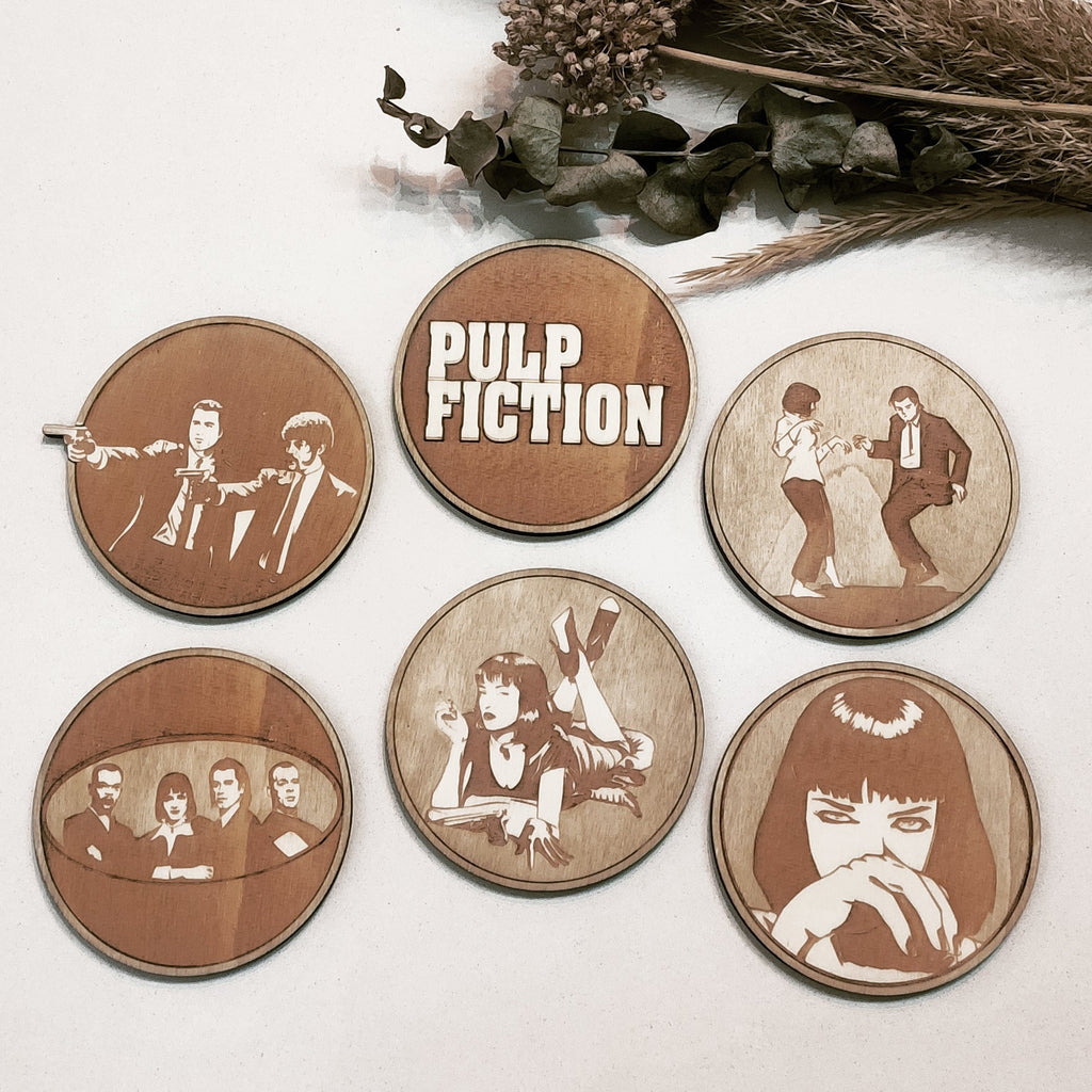 Pulp Fiction Wooden Coasters (6-Pack)