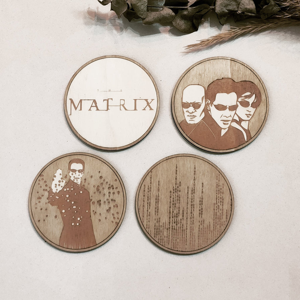 Matrix Wooden Coasters (4-pack)