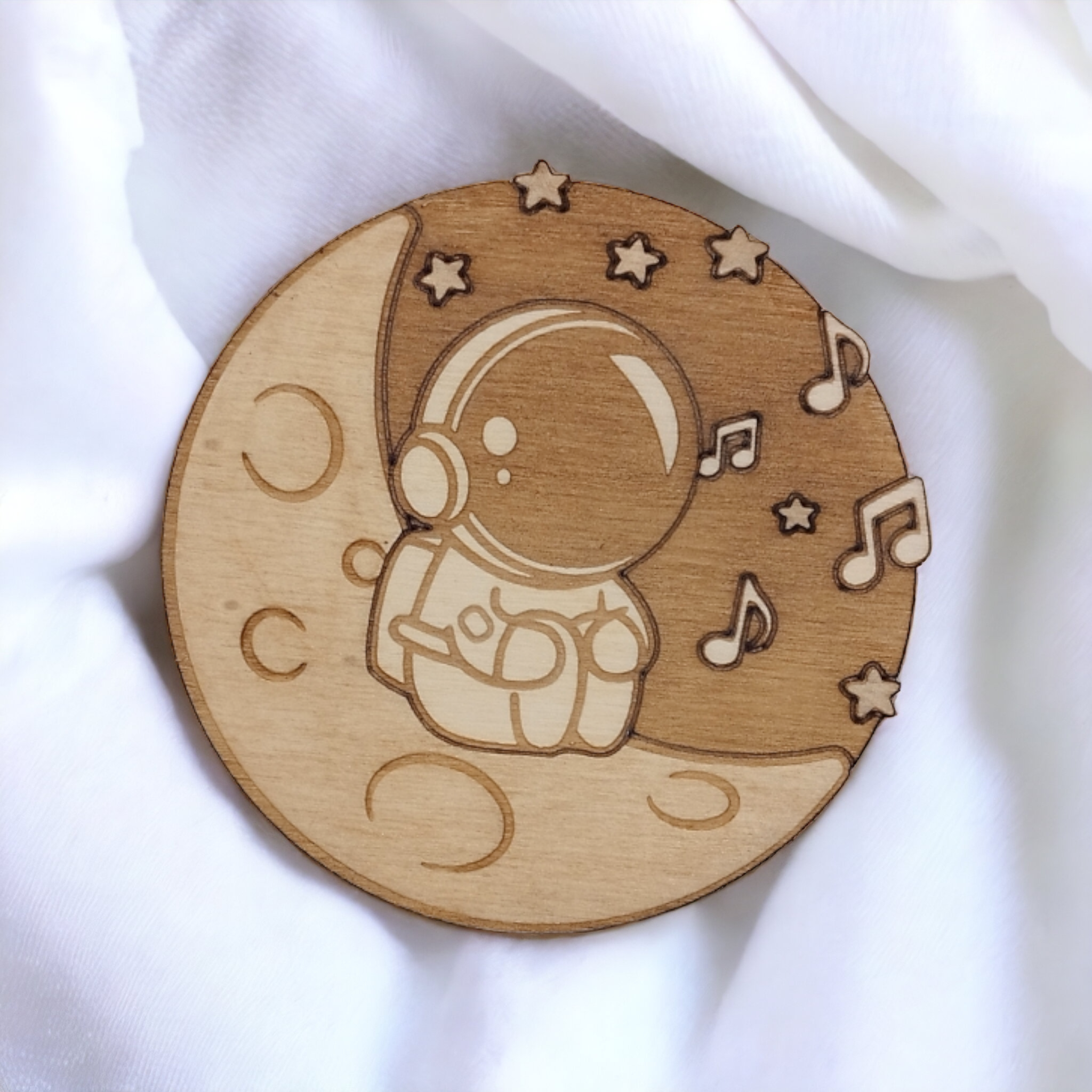 Set of 6 Astronauts Wooden Coasters - Handmade Gift - Housewarming - Wood Kitchenware-4