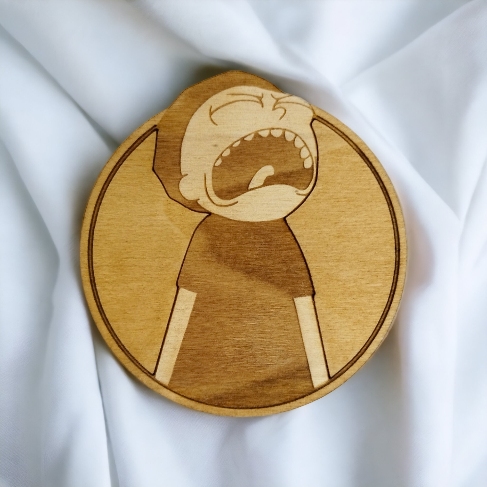 Set of 6 Rick and Morty Wooden Coasters - Handmade Gift - Housewarming - Wood Kitchenware-4