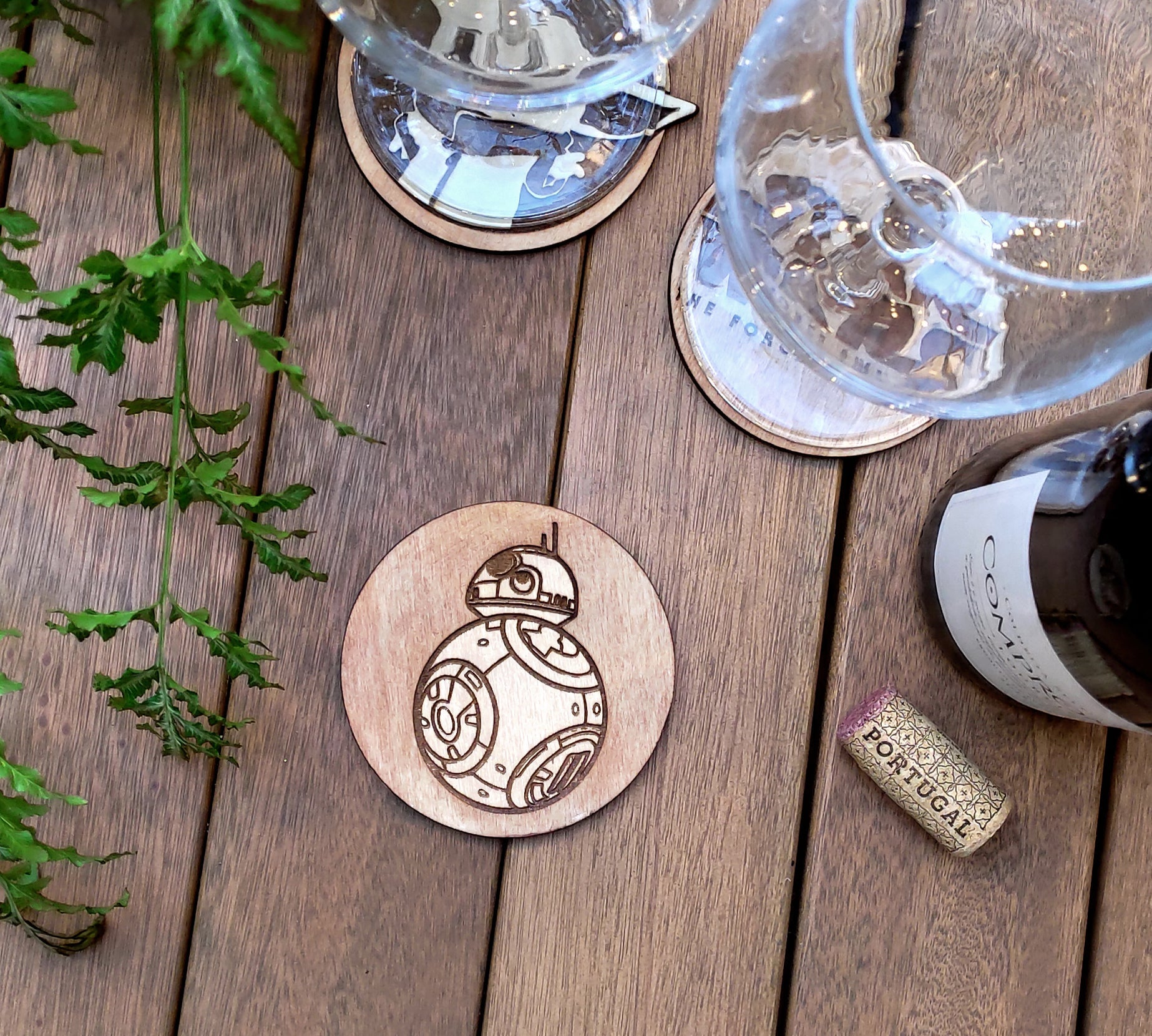 Set of 6 Star Wars Wooden Coasters - Handmade Gift - Housewarming - Wood Kitchenware - Baby Yoda-4